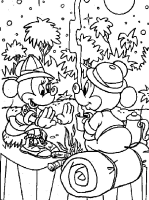 A coloring page of mickey mouse